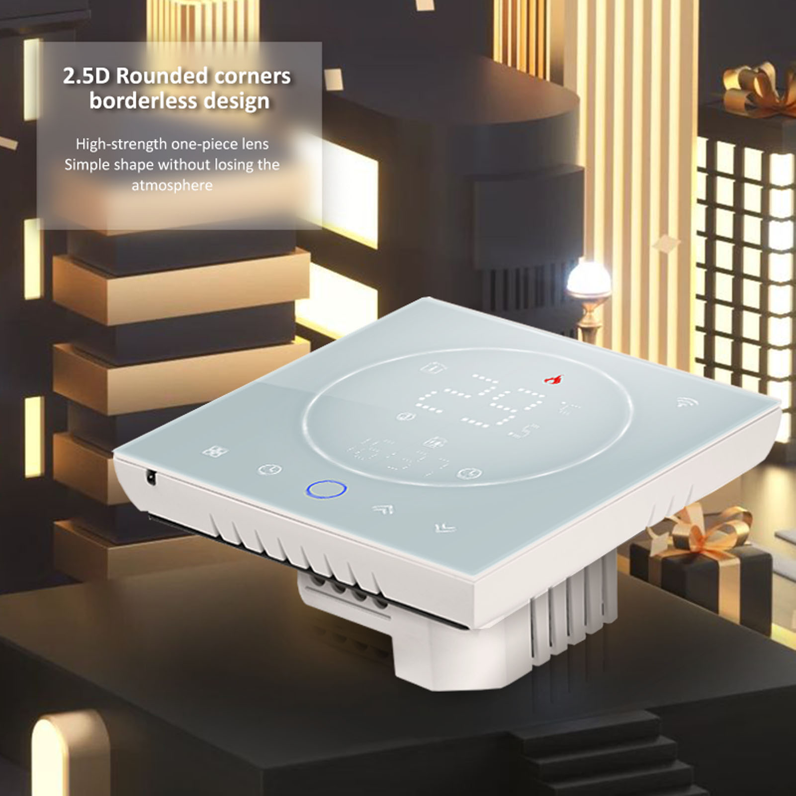 Ac95–240 V Wlan-programmierbarer Smart-thermostat, Led-anzeige, Sprachsteuerung, Elektrische Heizung, Energiesparfunktion, Schutzart Ip20, Weiß, Smart Home