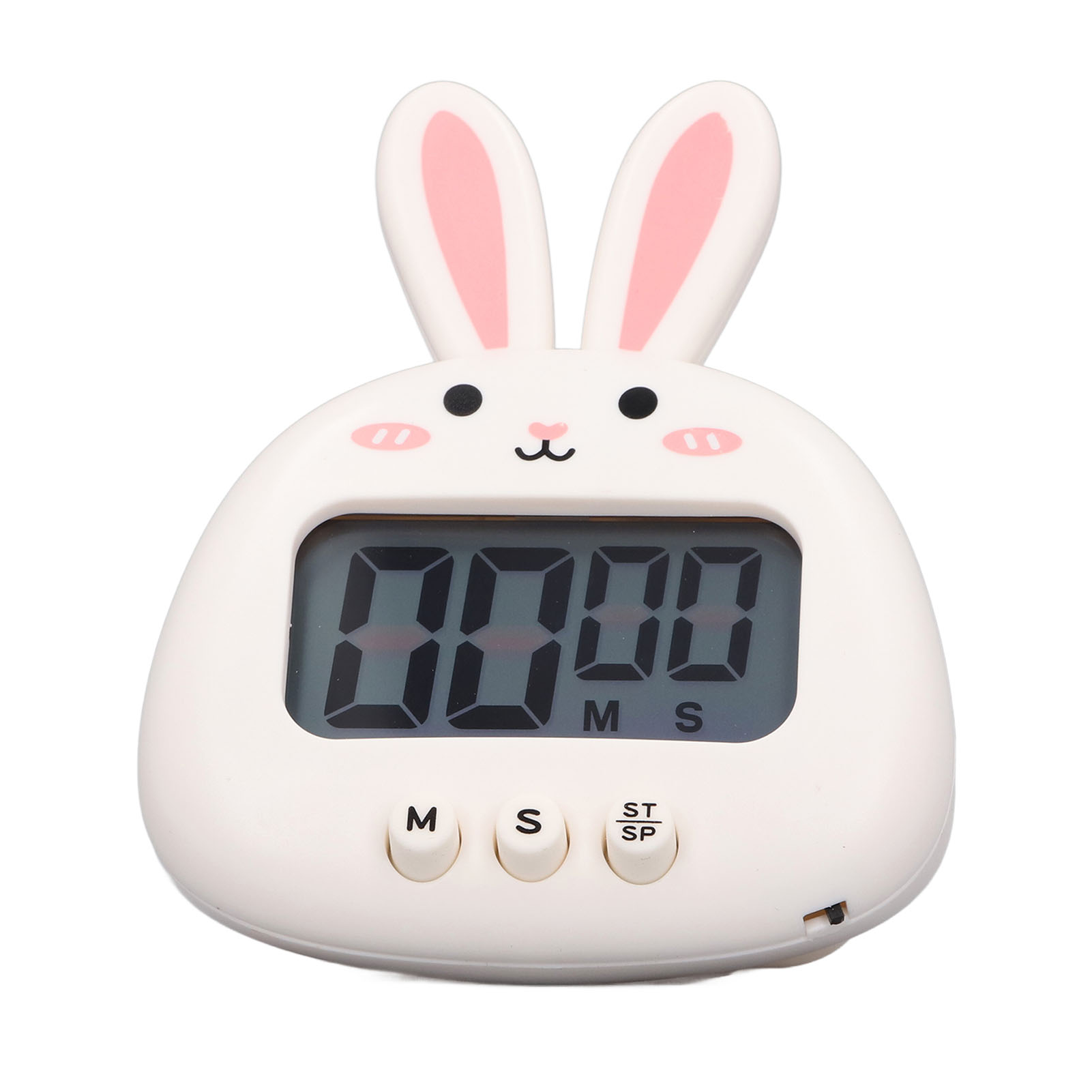 Niedlicher Digitaler Timer Mit Weißem Kaninchenmotiv, Leichter Tragbarer Küchentimer Aus Abs-kunststoff, Einfach Zu Bedienende Retro-stoppuhr, Kinderkochtimer