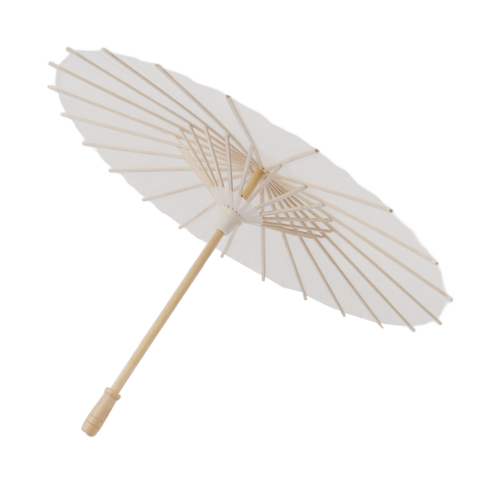Papierschirm Für Kinder, Bambus Und Papier, Eleganter Weißer Chinesischer Stil, Diy-dekorationsset, 40 Cm / 15,7 Zoll