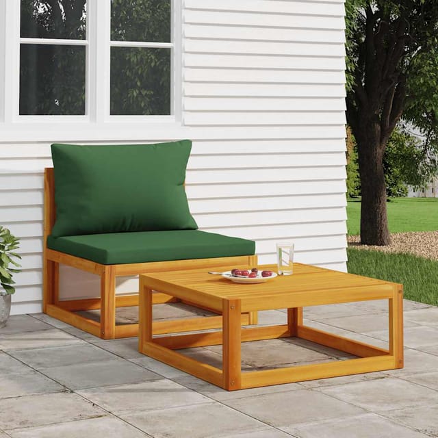 2-tlg. Garten-sofa-set Mit Kissen Massivholz Akazie Vidaxl