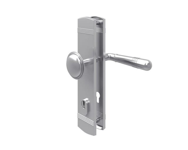 Ms Beschläge - Zylinderschutz Sicherheitsbeschlag Chrom Schutzbeschlag Knopf / Drücker Din 8/72