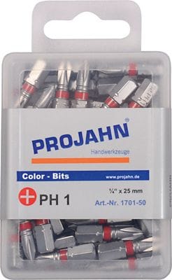 Projahn 1/4 Markierter Bit Phillips Nr. 1. 50er Pack L25 Mm
