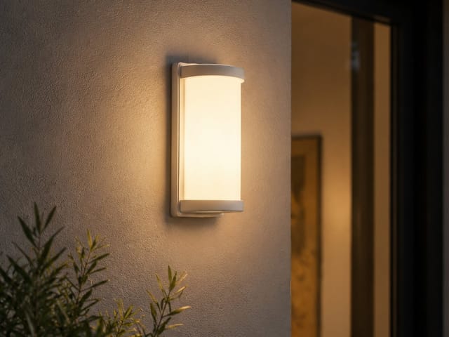 Meinewunschleuchte - Led Außenwandleuchte Aluminium & Acrylglas Weiß, Höhe 27cm