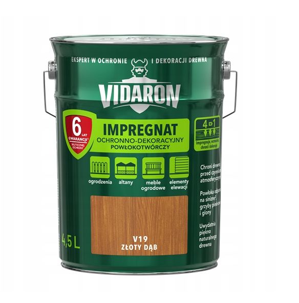 Vidaron V19 Holzimprägnierung Goldene Eiche 4,5 L 1 Stk.