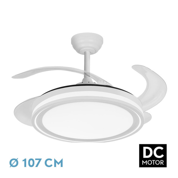 [generalüberholt] Ecoiluminaled Fabrilamp Fan Dc Bandido 59w White 4aspas 107d 5900lm 3500-4000-6500k Remote And Timer