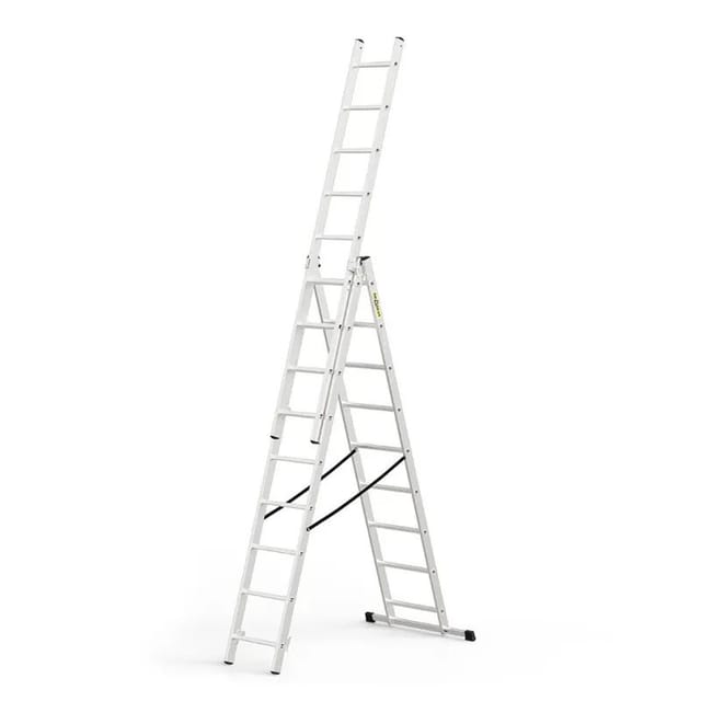 Drabest Aluminium-haushaltsleiter 3-teilig, 150 Kg 9 Stufen