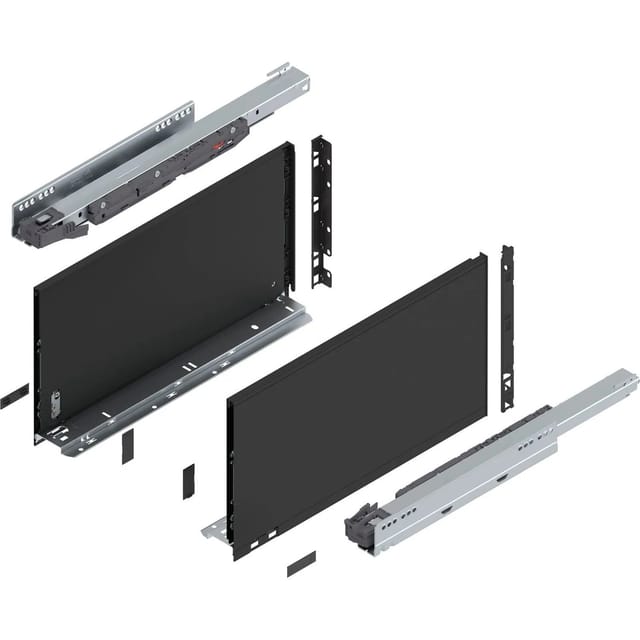 Blum Legrabox Pure H F Schubladenschienen Set 1 Paar, 40kg 450mm Tip On Vollauszug, Carbonschwarz
