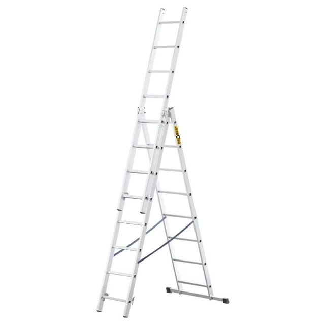 Drabest Aluminium-haushaltsleiter 3-teilig, 150 Kg 8 Stufen