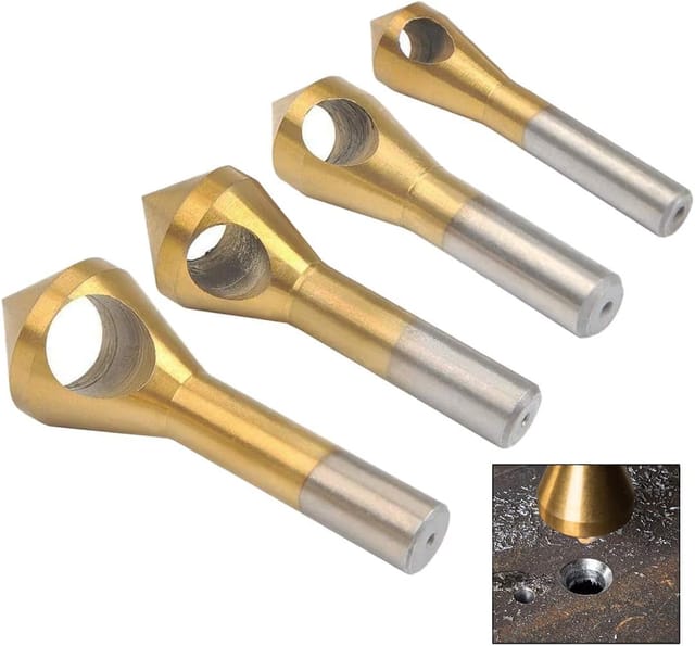 Aougo - 4 Stück Entgratungs-anfasschneider Zum Schneiden Von Metall, Holz Und Kunststoff