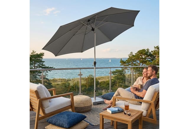 Sonnenschirm / Kurbelschirm 'active Auto Tilt 320', Ø 320 Cm, Anthrazit, Bezug Aus 100% Polyester, Gestell Aus Aluminium, 6,9 Kg Sonnenschirm / Kurbelschirm 'active Auto Tilt 320', Anthrazit, - Doppler