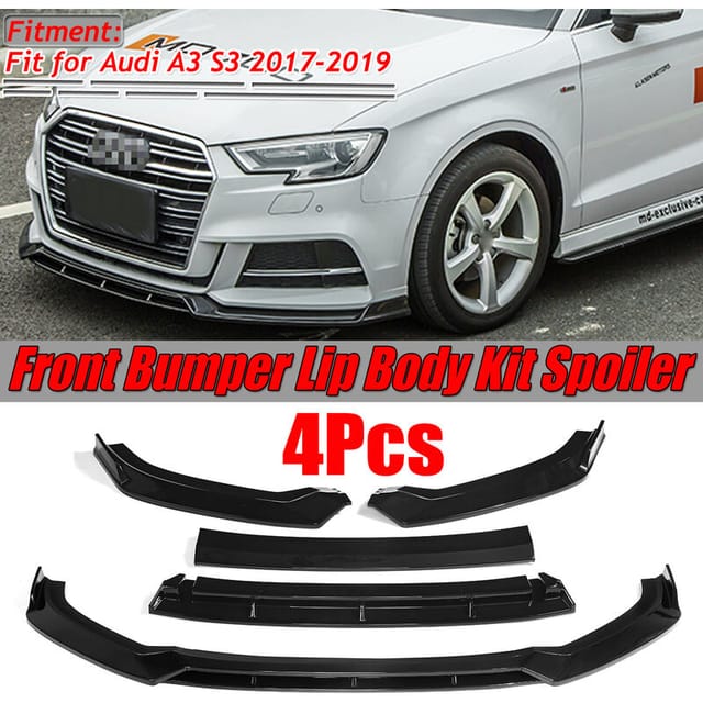 Insma - Glänzender Vorderer Unterer Stoßfänger-lippen-körpersatz, Spoiler-splitter Für Audi A3 S3 2 Fantablau