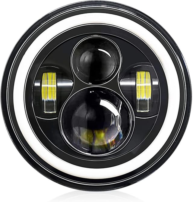 7-zoll-led-scheinwerfer Für Autos Und Motorräder, 4 Modi, H4-led-arbeitsscheinwerfer, 140 W, 14000 Lm, Angel-eyes-scheinwerfer, 6000 K Weiß / 3000 K Gelb, Für 9-30 V Autos, Motorräder, Lkws, Busse, Su