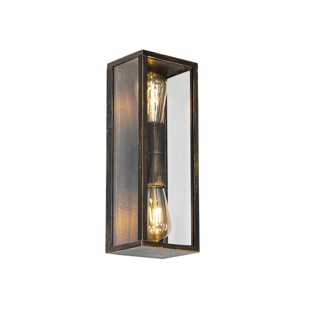 Vintage Wandleuchte Antikgold 38 Cm 2-flammig Ip44 - Charlois