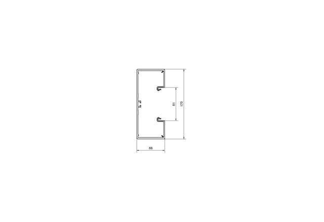 Hager Tehalit Brüstungskanal Unterteil Pvc 65x170mm Für Ot 80mm Lichtgrau Br6517017035
