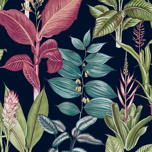 Next - Fantasy Rainforest Leaves Blau Vliestapete 10mx52cm