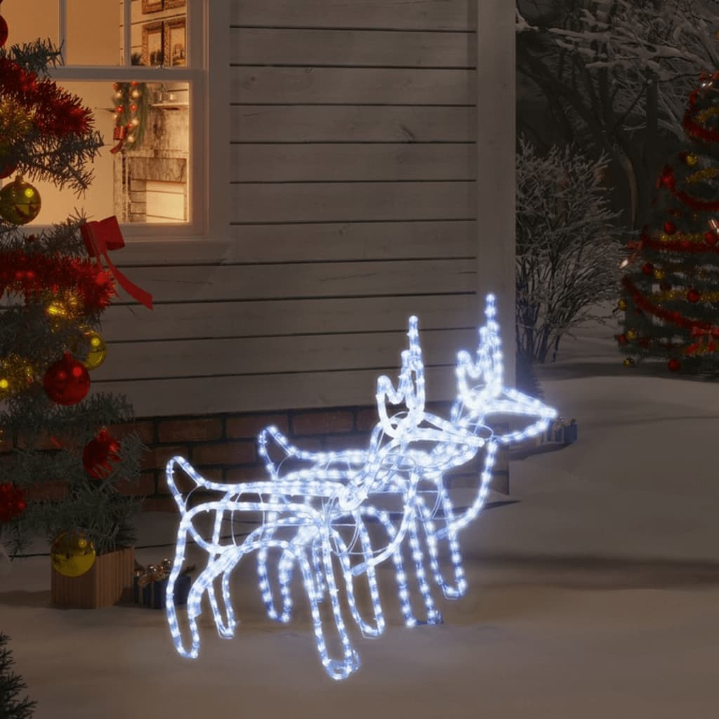 Vidaxl Rentier Weihnachten 2 Stk Weiß Kalt 60x30x60 Cm