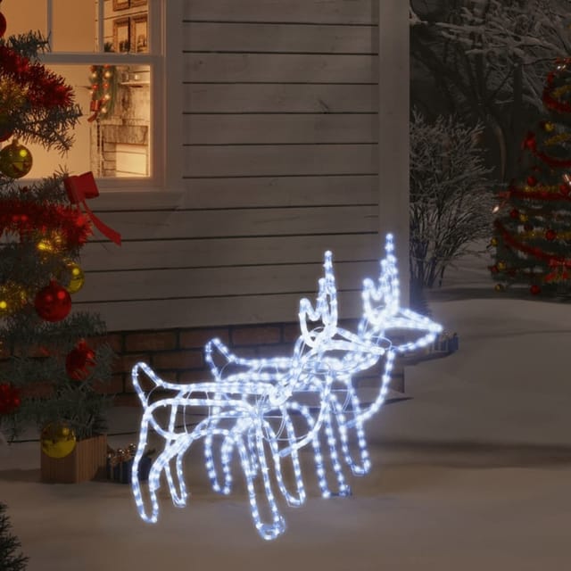Vidaxl Rentier Weihnachten 2 Stk Weiß Kalt 60x30x60 Cm