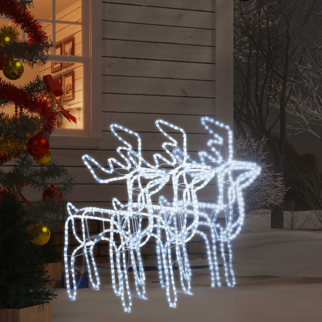 Vidaxl Weihnachts-rentier 3 Stück Weiß Kalt 76x42x87 Cm