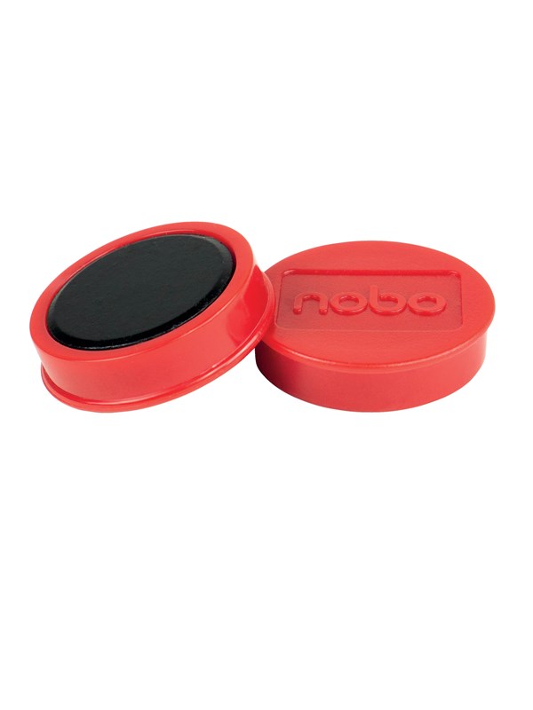 Nobo Magnete 38 mm extra stark 10 Stck farbig sortiert Rot