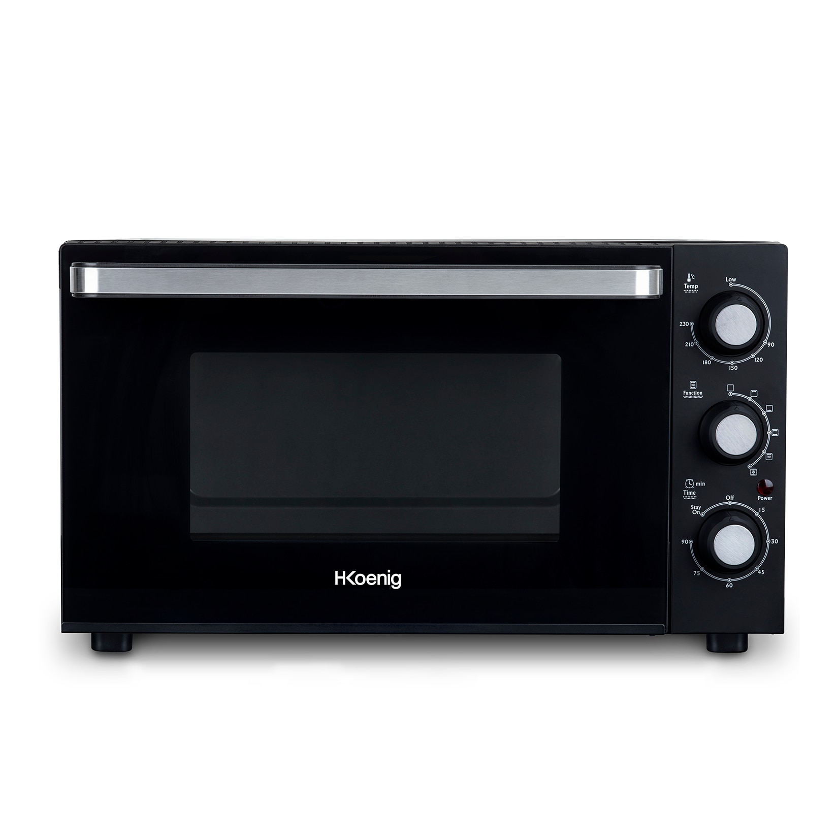 H.Koenig elektrischer Mini-Backofen 30L FO30, Multifunktionell, Leistungsstark 1500W - 6 Modi