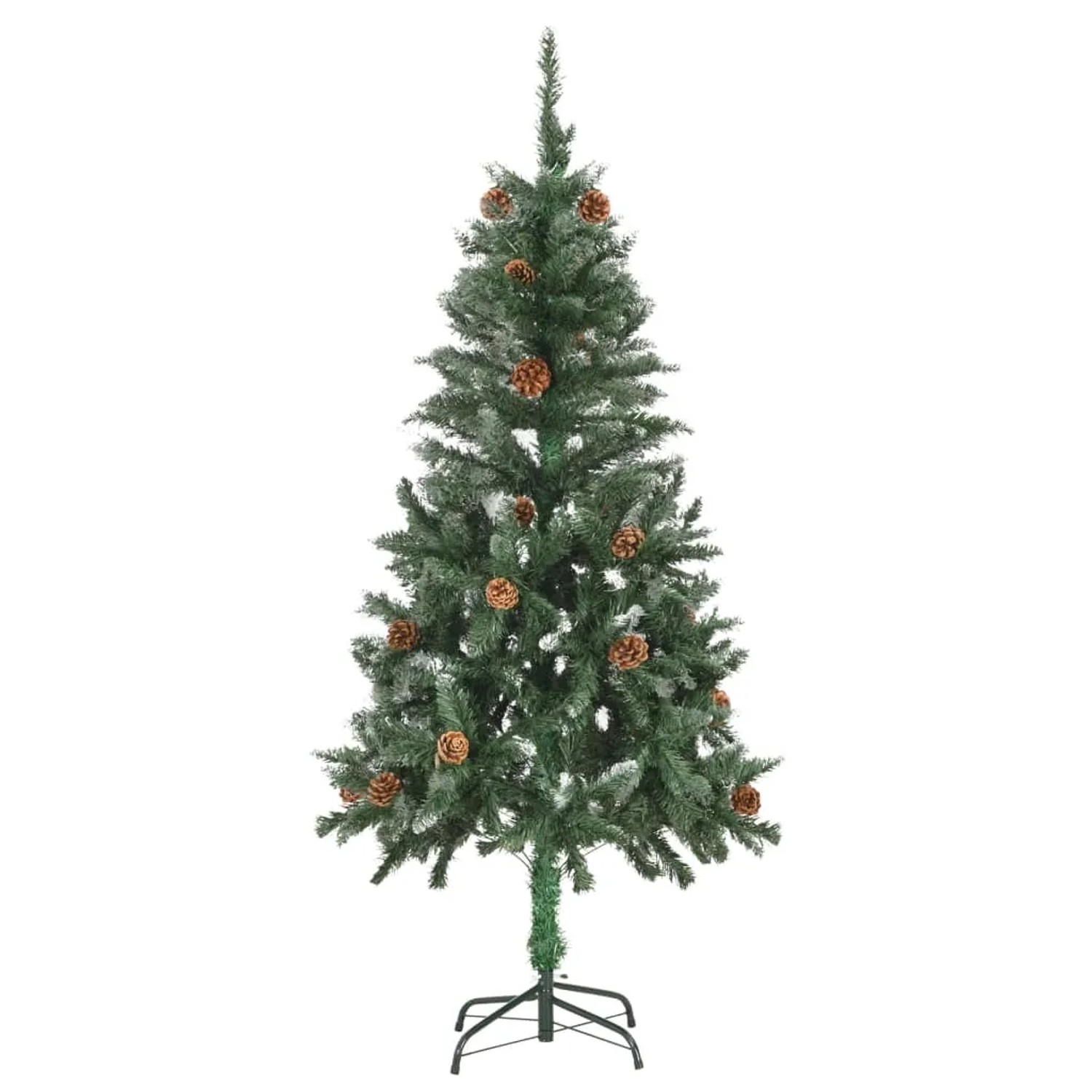 vidaXL Künstlicher Weihnachtsbaum Kiefernzapfen Weißem Glitzer 150 cm