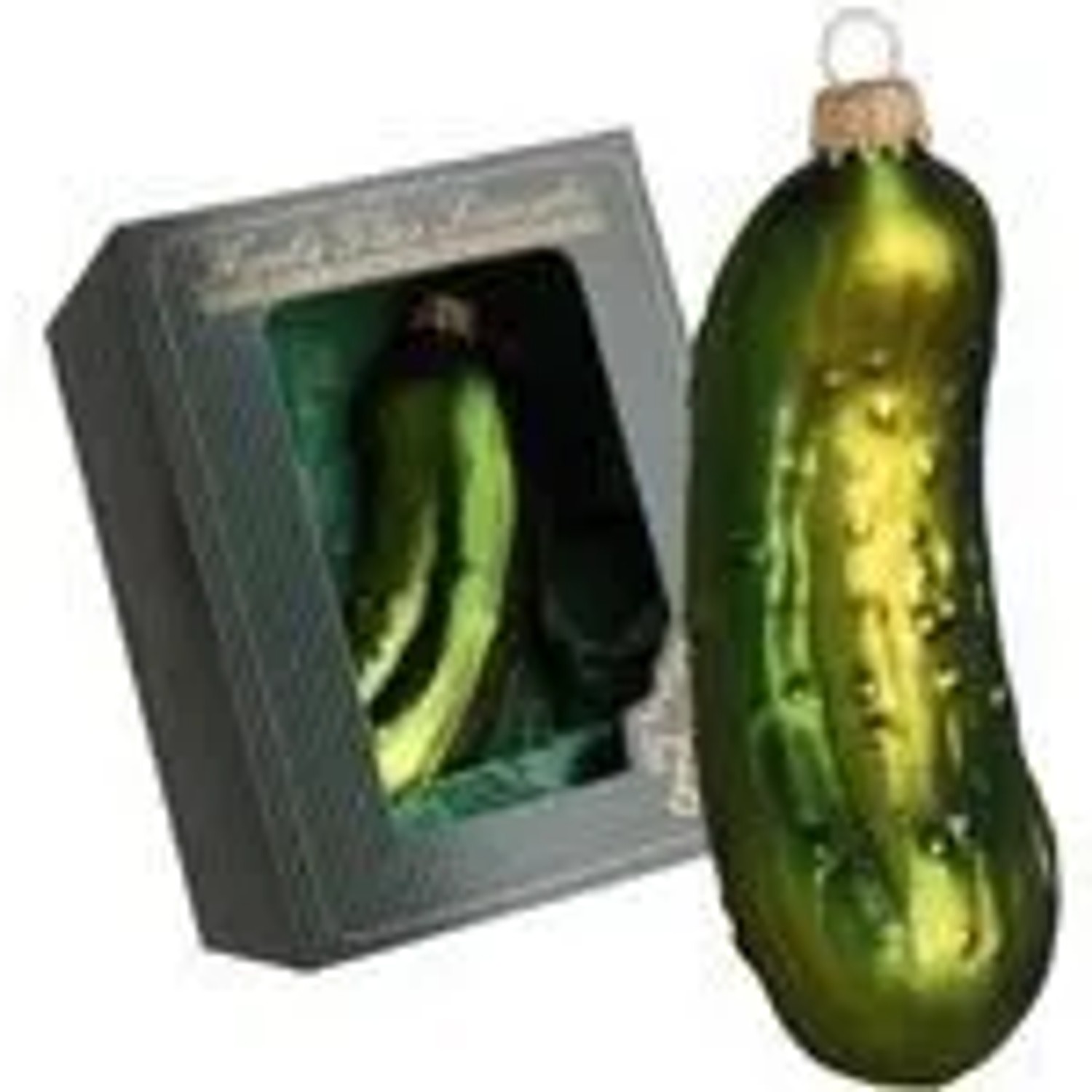 Krebs Glas Lauscha GmbH Christbaumschmuck Glas Weihnachtsgurke 11cm grün 1 Stück