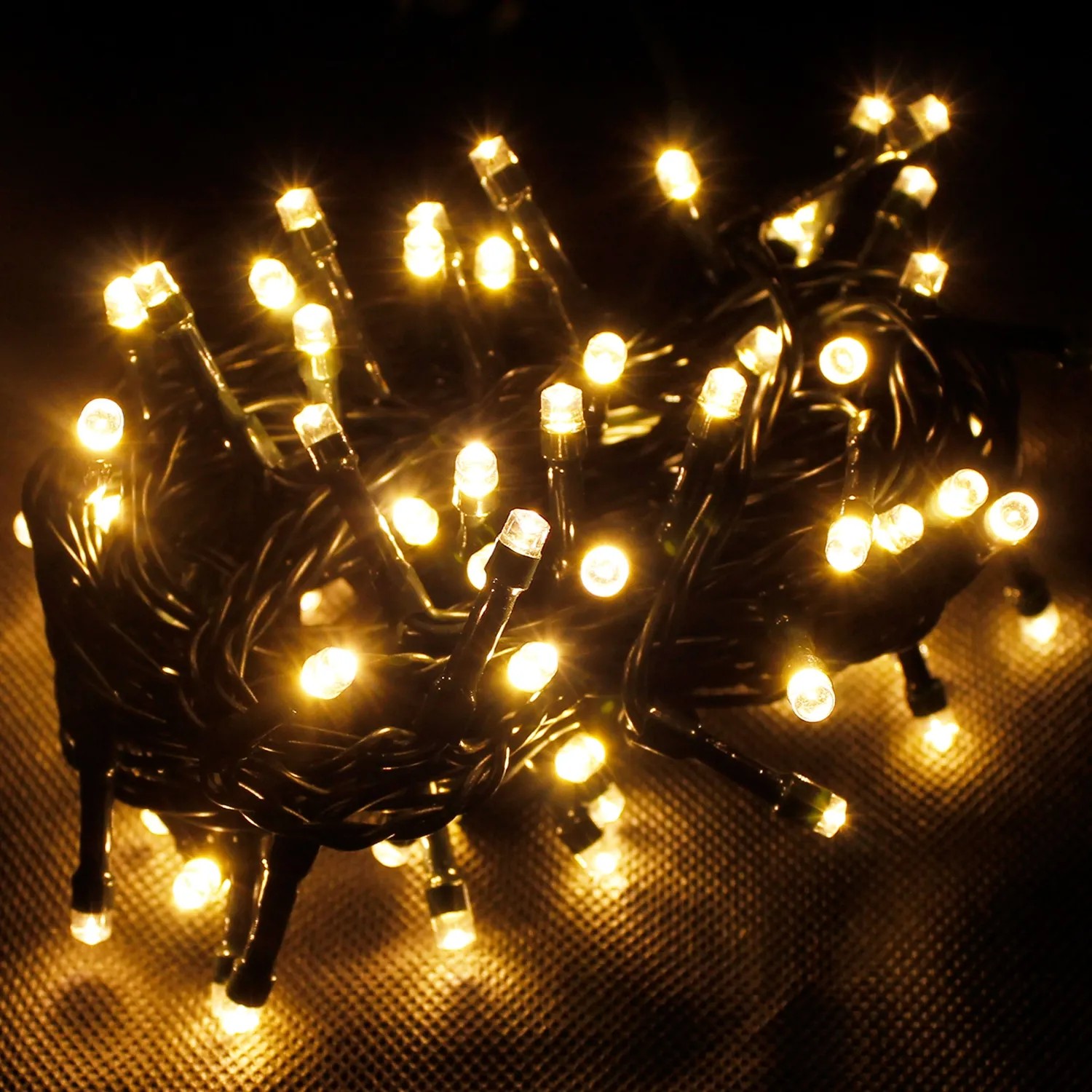 Mojawo 80er Lichterkette LEDs Weihnachtsbeleuchtung Innen und Außen Warmweiß Grün