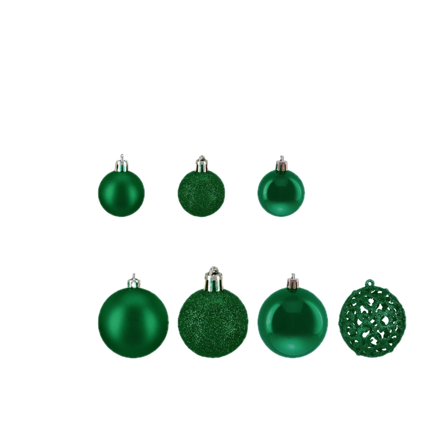 Relaxdays Weihnachtskugeln im 50er Set Polystyrol Dunkelgrün Glänzend Matt Glitzernd