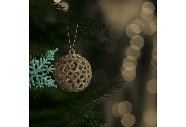 Relaxdays Weihnachtskugeln im 50er Set Polystyrol Champagner Glänzend Matt Glitzernd