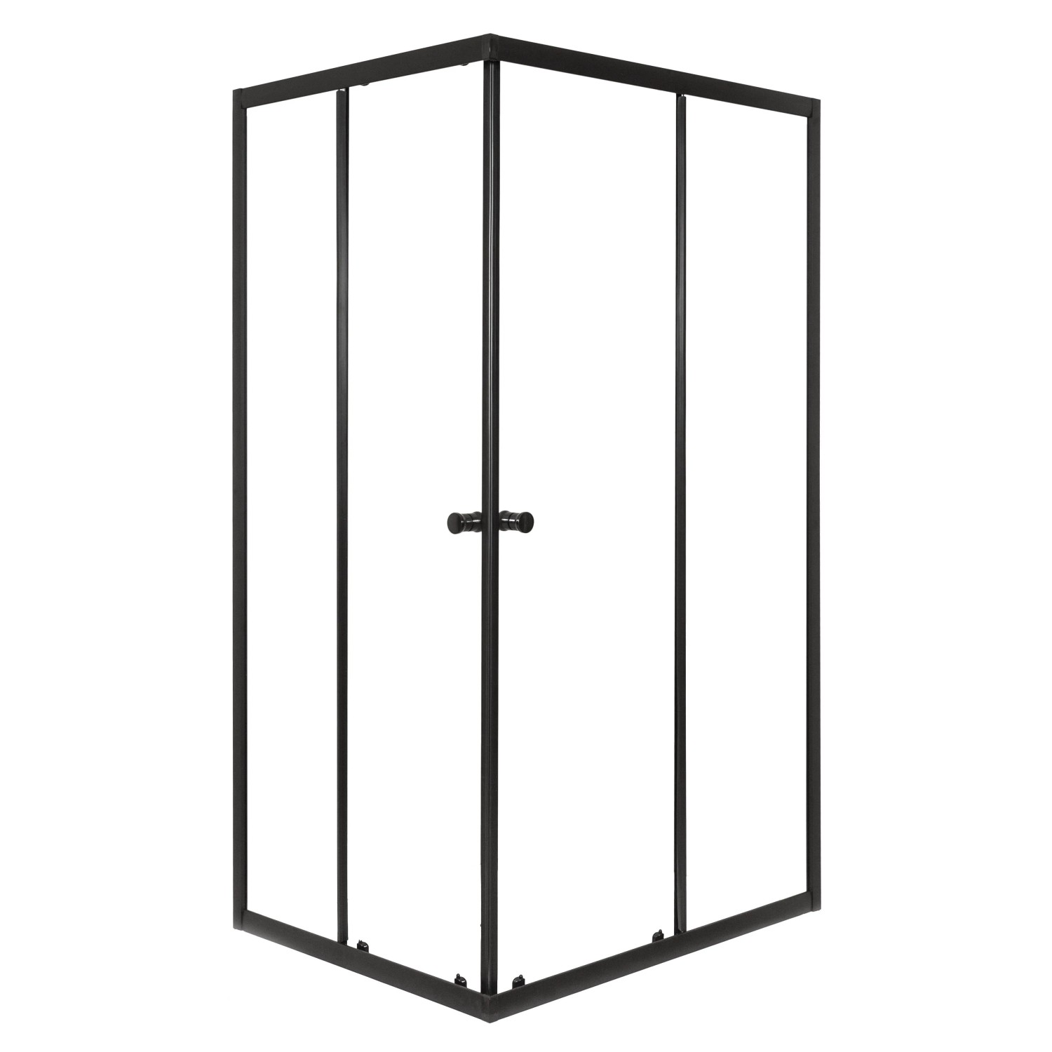 Kerra Duschkabine Olga SQ 100x70cm 4mm ESG Glas Schwarz ohne Duschwanne