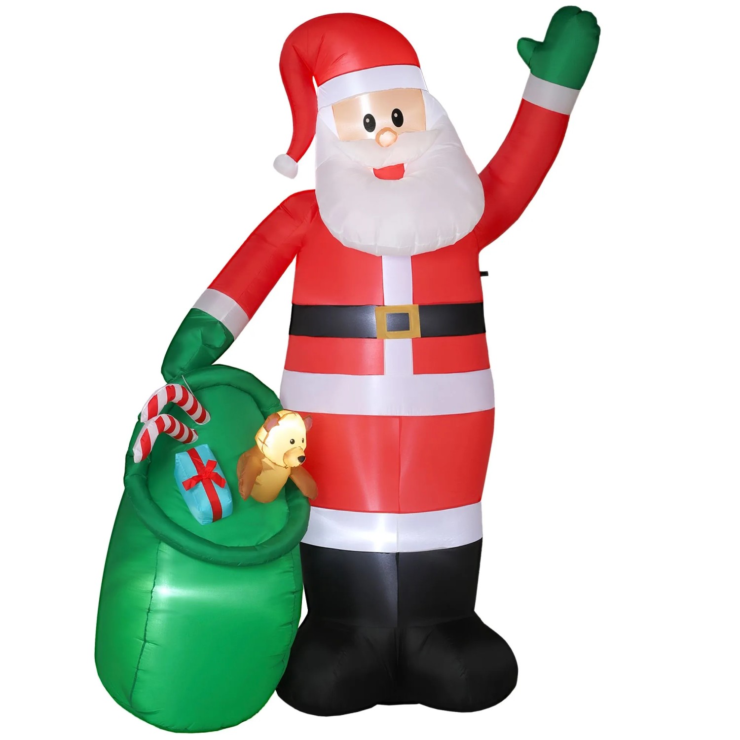 Outsunny Aufblasbarer Weihnachtsmann Polyester 180 x 90 x 275 cm Rot