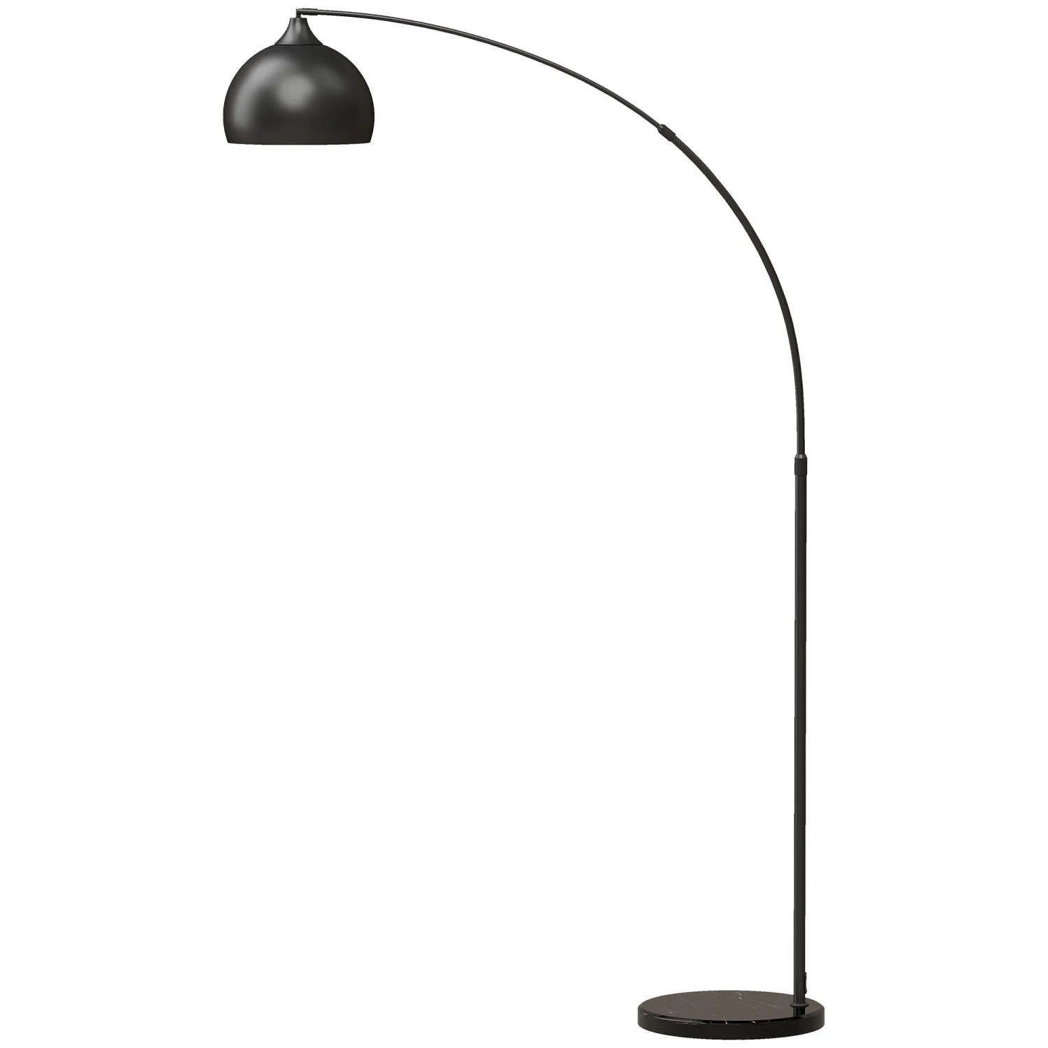 HOMCOM Stehlampe Metall 110-115L x 35B x 170-180H cm Schwarz