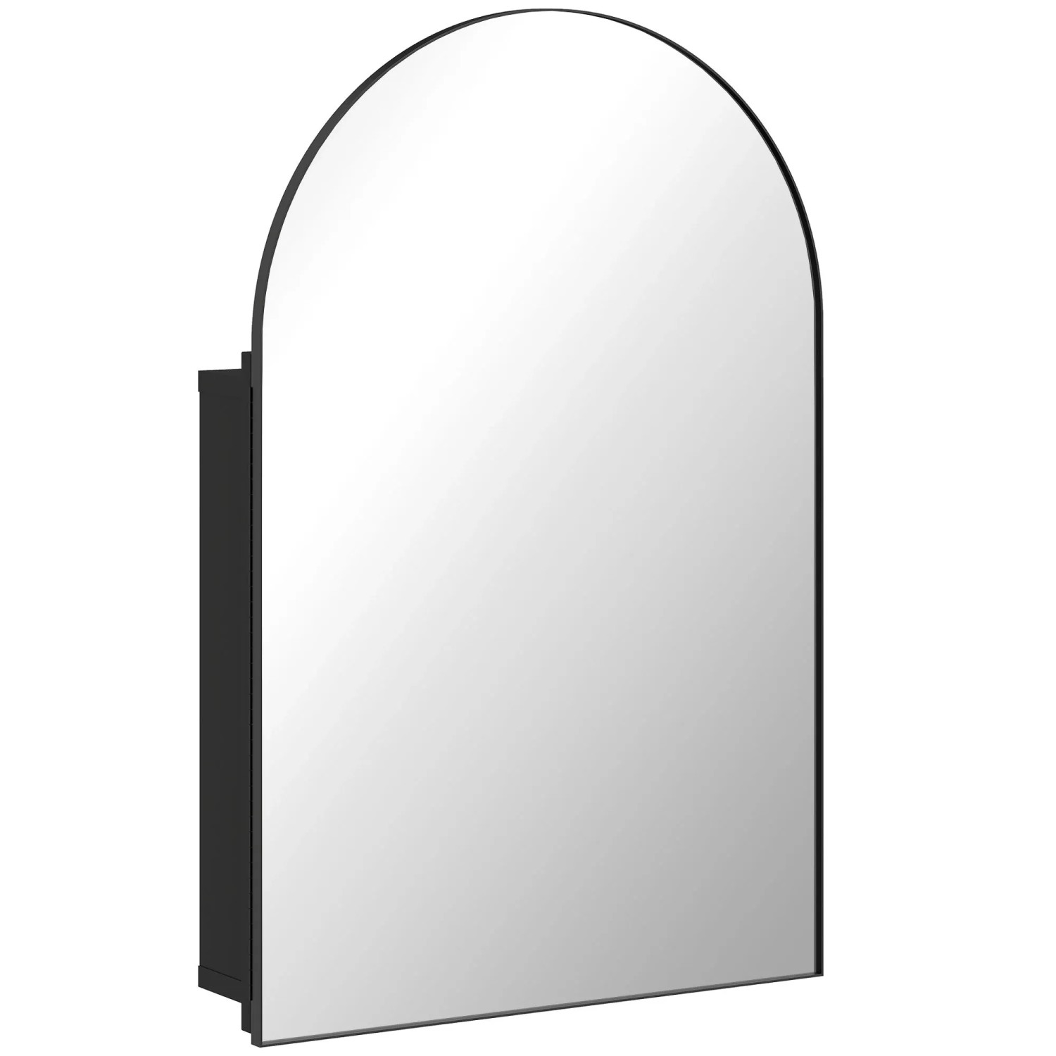 HOMCOM Spiegelschrank Gehärteter Aluminiumspiegel Metall 50 x 12 x 76 cm Schwarz