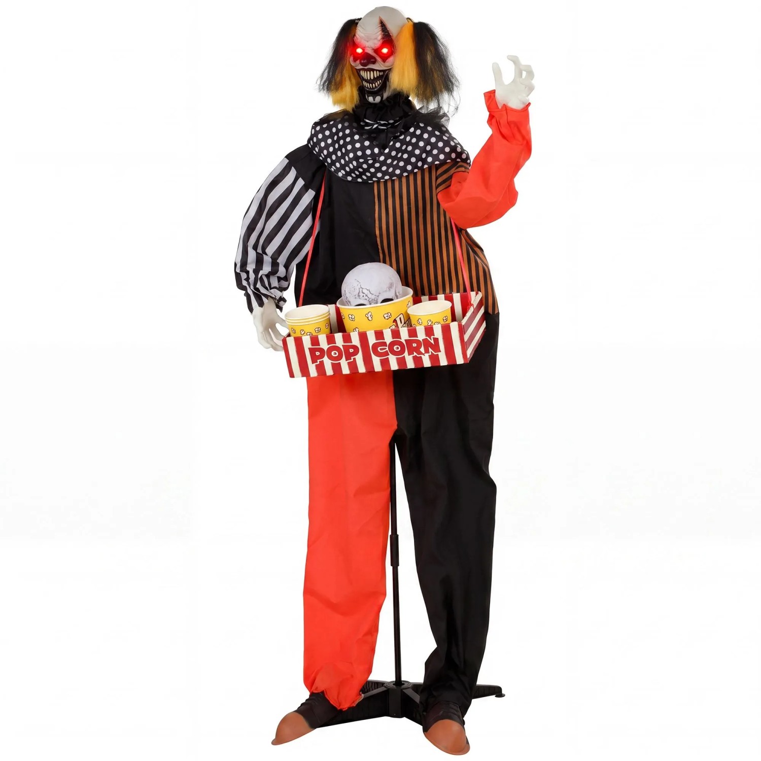 HOMCOM Animierte Halloween-Dekoration Metall Polyester 50 x 35 x 180 cm Schwarz