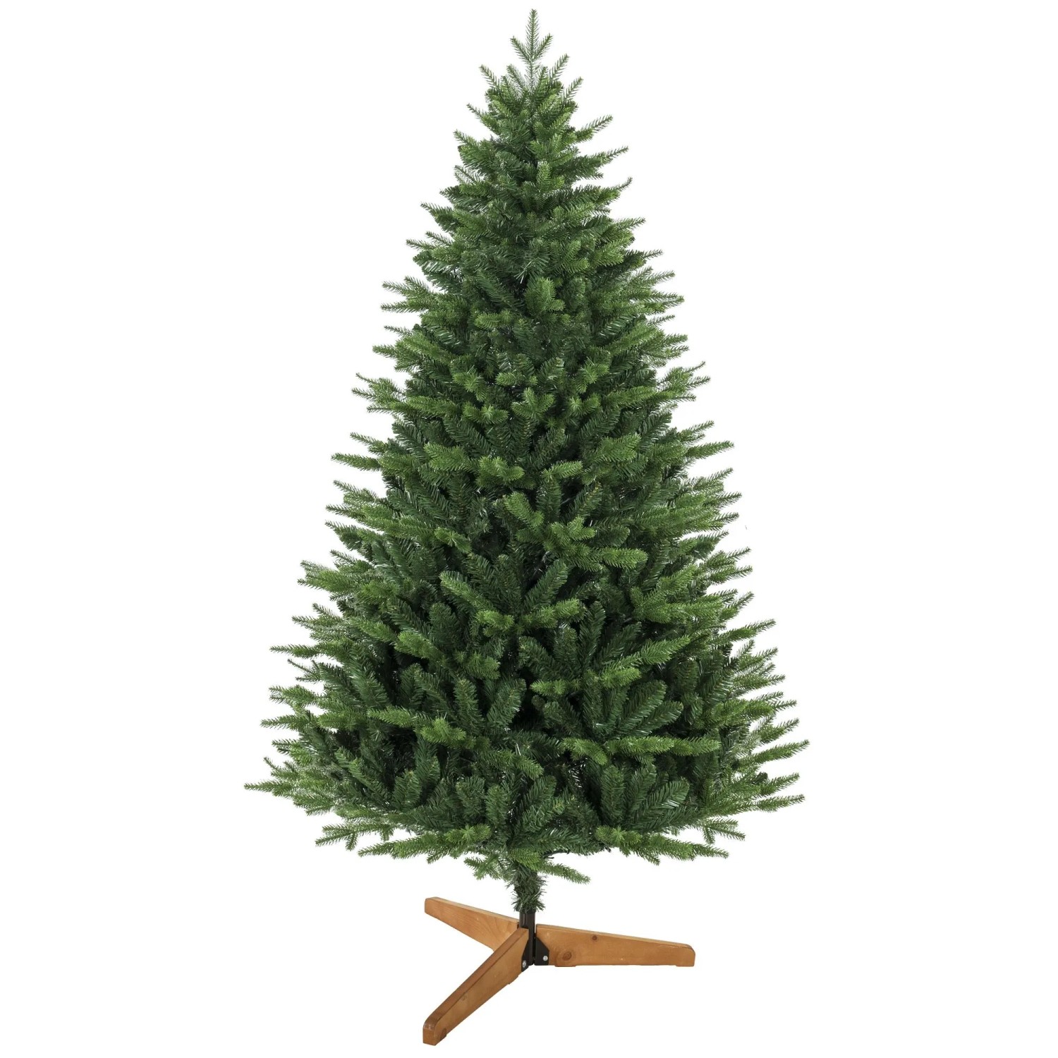 HOMCOM Weihnachtsbaum Kunststoff Kiefernholz 115 x 115 x 180 cm Grün