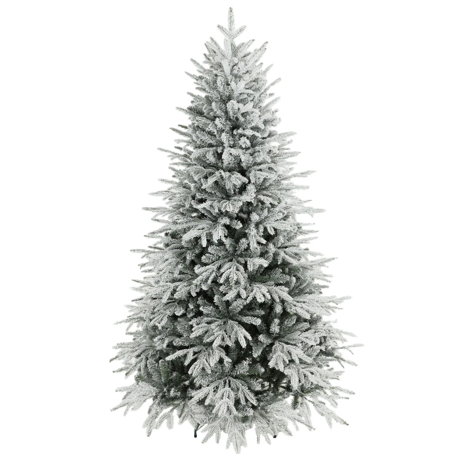 HOMCOM Künstlicher Weihnachtsbaum PE Metall 115 x 115 x 180 cm Grün und Weiß