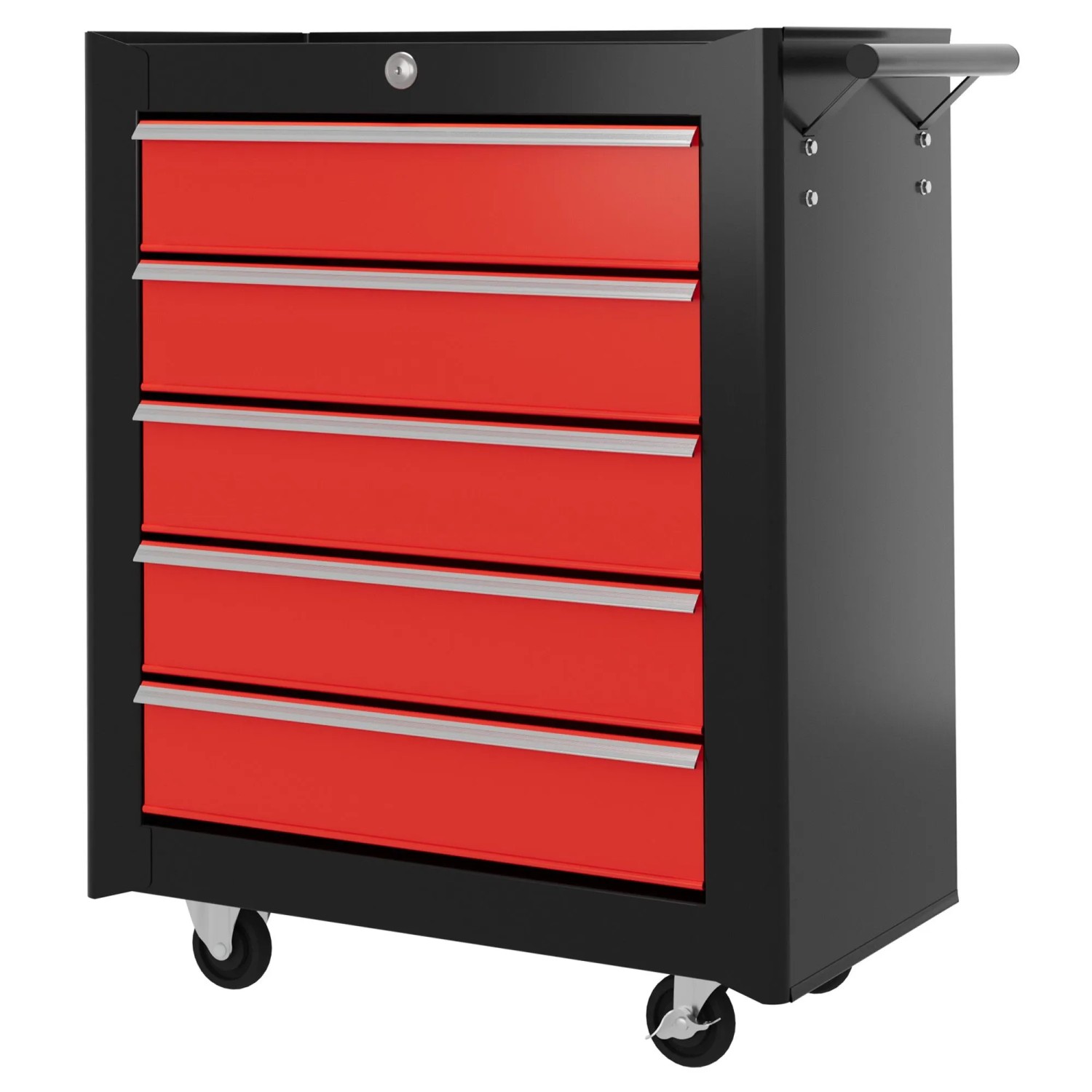 HOMCOM Werkstattwagen Stahl 68 x 33 x 75 cm Schwarz+Rot