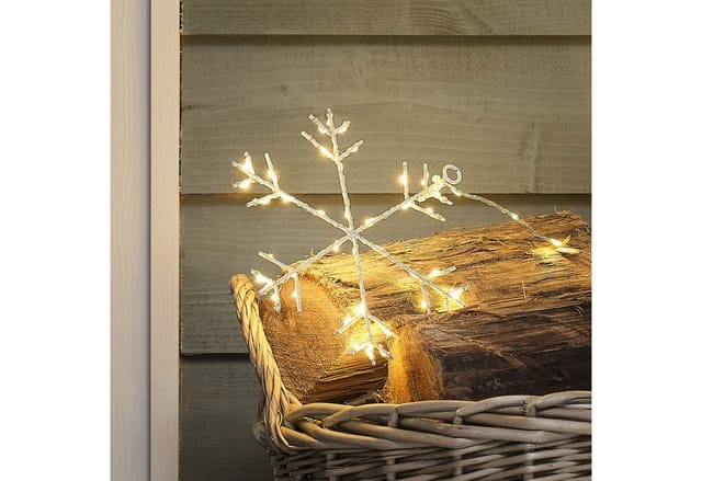 3er-Set warmweiße Osby LED-Schneeflocken für den Außenbereich