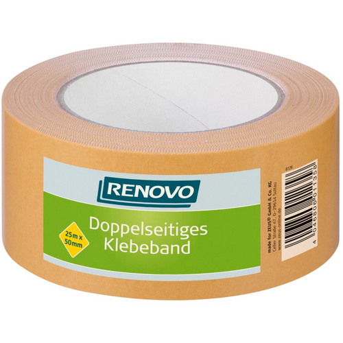RENOVO Doppelseitiges Klebeband, 25 m x 50 mm - bunt