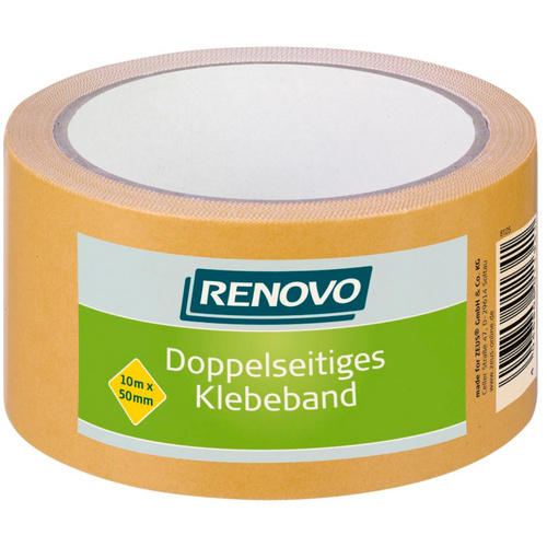RENOVO Doppelseitiges Klebeband, 10 m x 50 mm - bunt