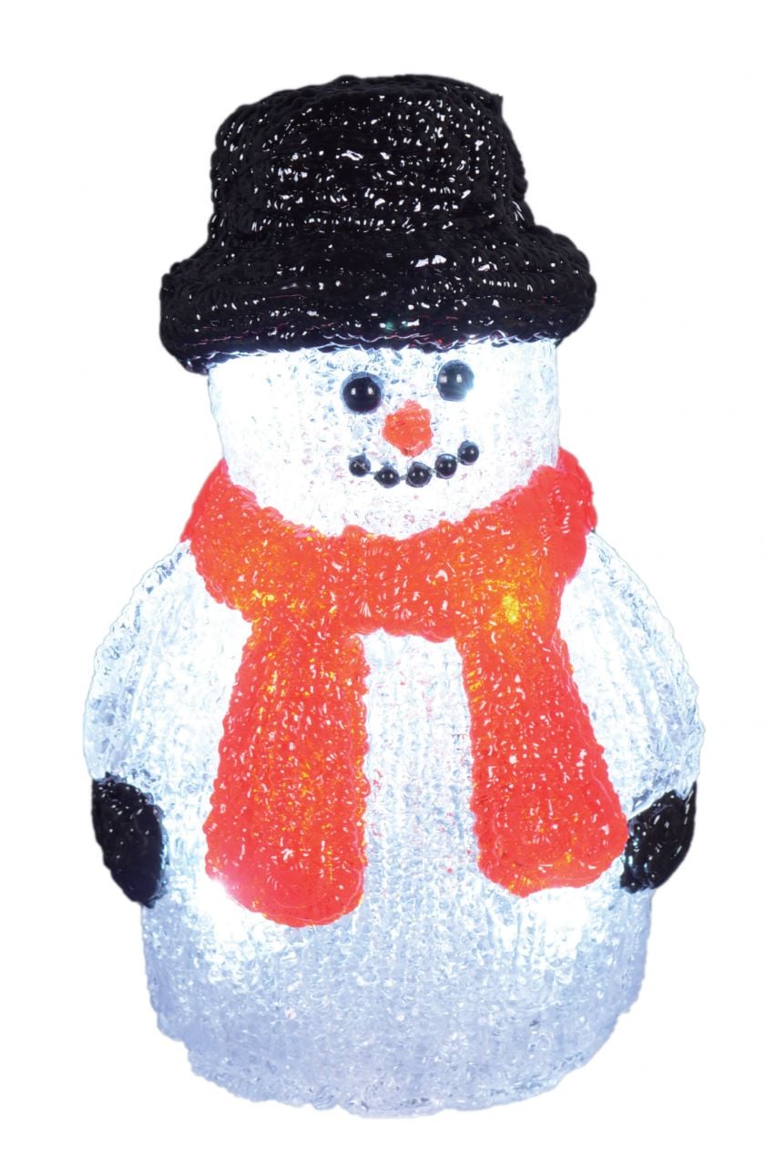 TrendLine LED Acrylfigur Schneemann 17 x 11 cm kaltweiß mit Timer