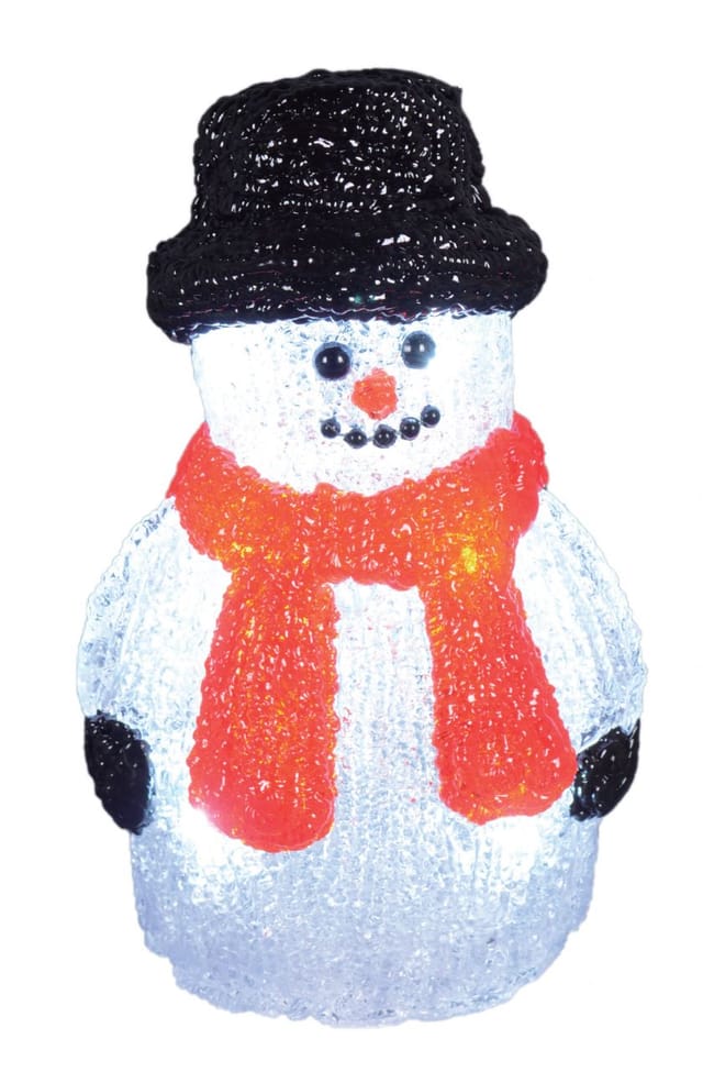 TrendLine LED Acrylfigur Schneemann 17 x 11 cm kaltweiß mit Timer