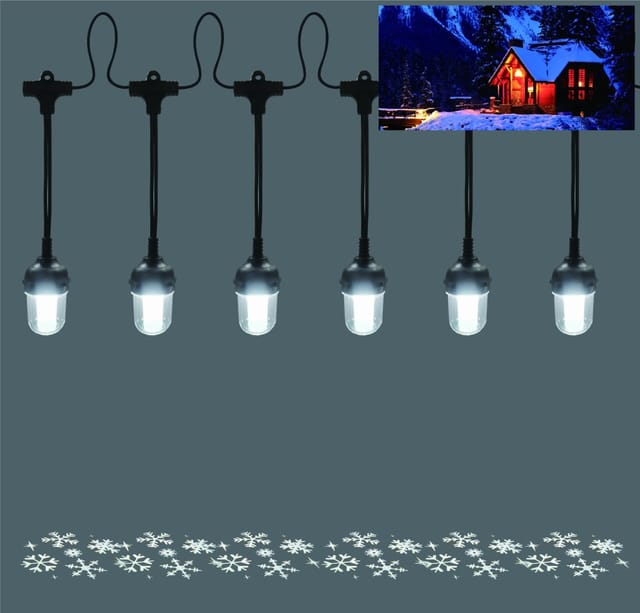 TrendLine LED-Lichterkette Projektor Schneeflocke Außen 2,5 m kaltweiß mit Timer