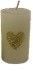 House of Rustic Kerze champagner mit gold Herz Ø 6,8 x 12 cm