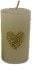 House of Rustic Kerze champagner mit gold Herz Ø 6,8 x 12 cm