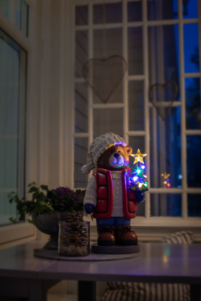 Konstsmide LED Teddybär 8 bunte Dioden mit Timer