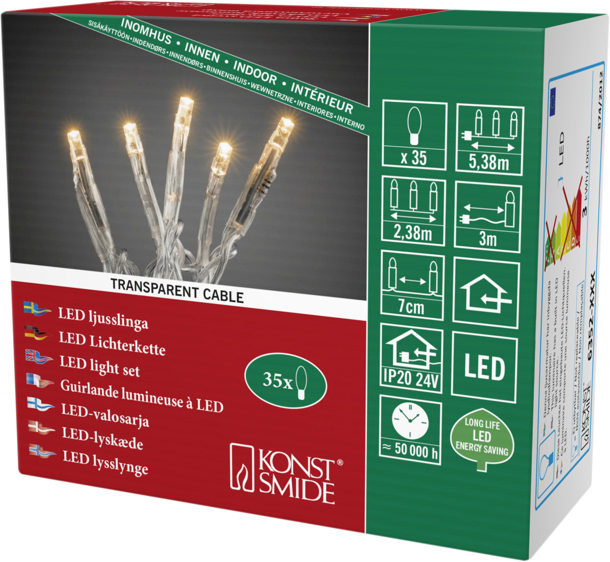 Konstsmide LED Microlichterkette 35 LED bernstein
