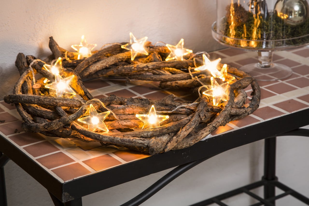 Konstsmide LED Lichterkette klare Sterne 2 m warmweiß