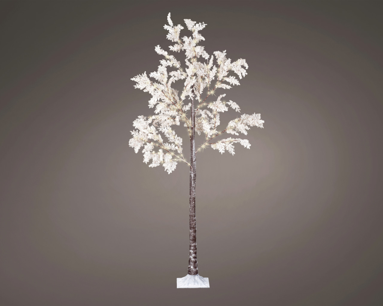 Lumineo LED Baum mit Timer Kunststoff Ø 70 x 180 cm warmweiß grau