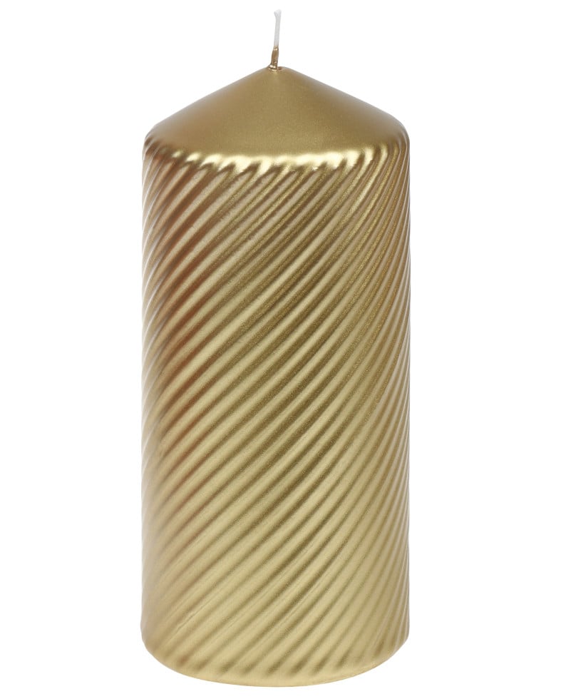 Steinhart Stumpenkerze Brissago Ø 6,8 x 15 cm gold